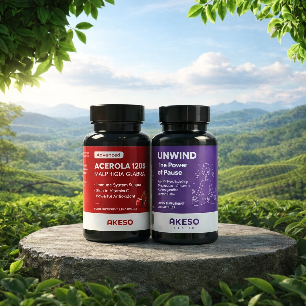 Akeso Health Wellness Bundle: Acerola Vitamin C + Unwind Relaxation Complex – 10% Off Duo Pack