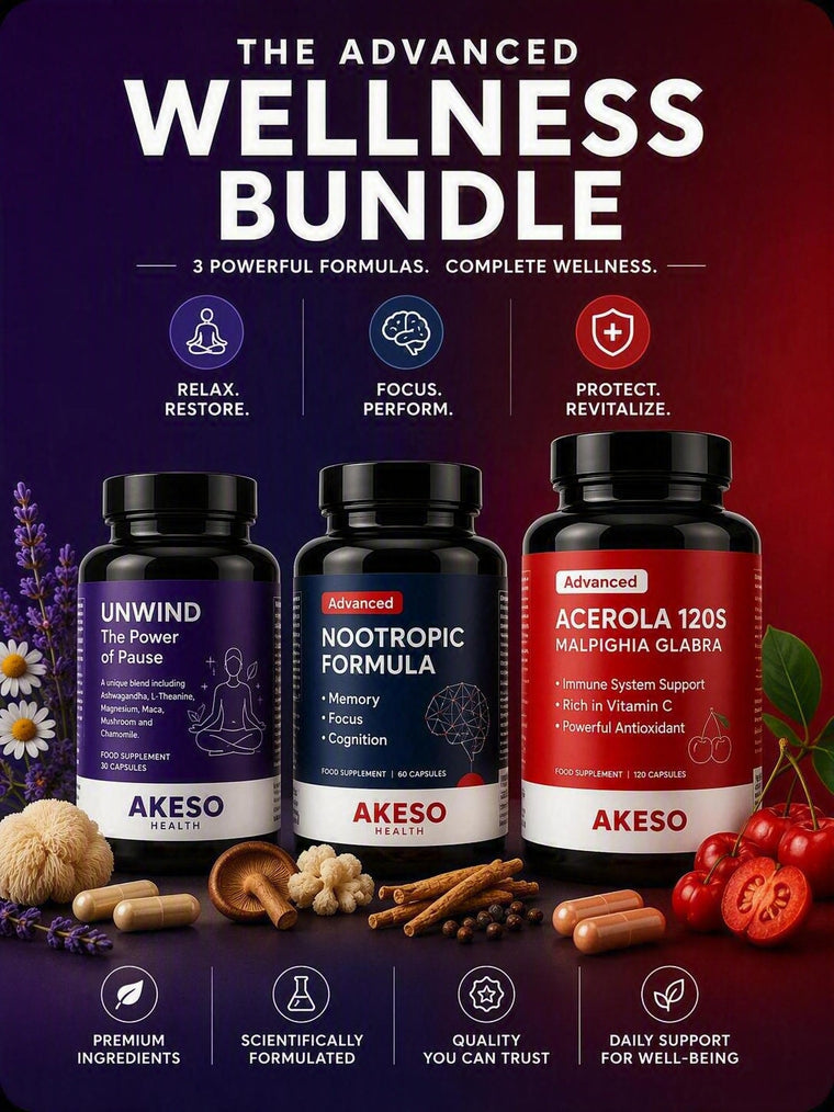 Akeso Health Ultimate Wellness Trio: Immunity, Focus & Relaxation Bundle