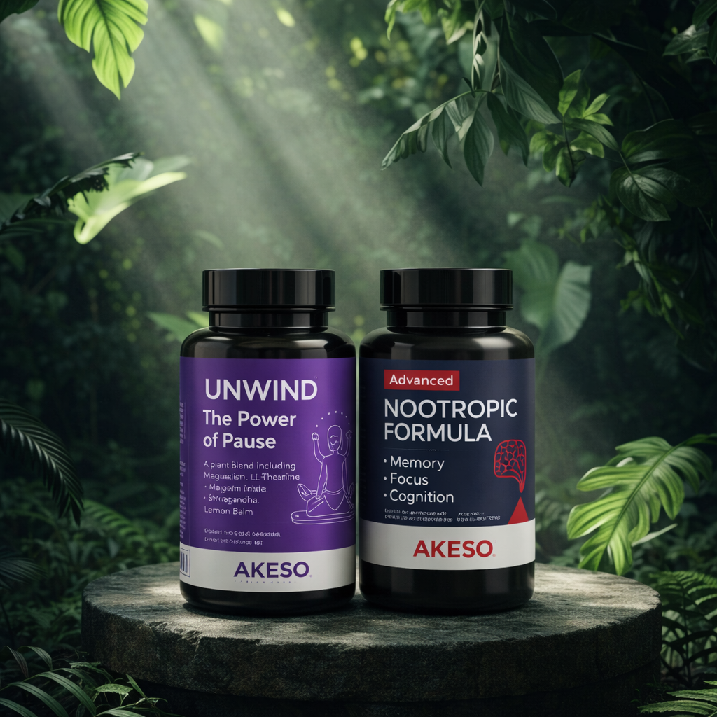 Akeso Health Cognitive & Calm Bundle: Advanced Nootropic + Unwind Relaxation Complex – 10% Off Duo Pack
