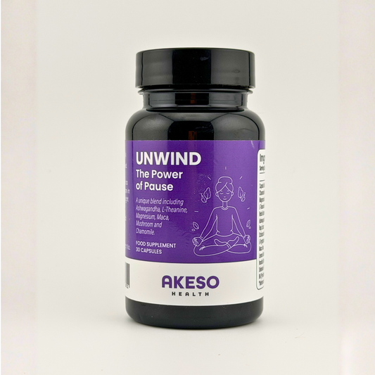 UNWIND Stress Support Supplement 30 Capsules – Ashwagandha, L-Theanine & Magnesium Relaxation Formula | AKESO Health