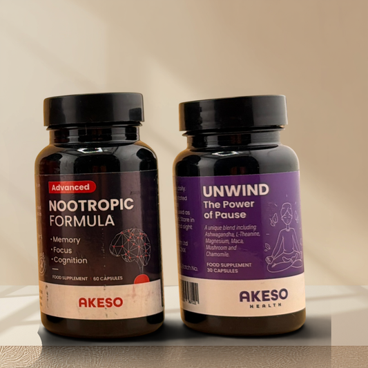 Akeso Health Cognitive & Calm Bundle: Advanced Nootropic + Unwind Relaxation Complex – 10% Off Duo Pack