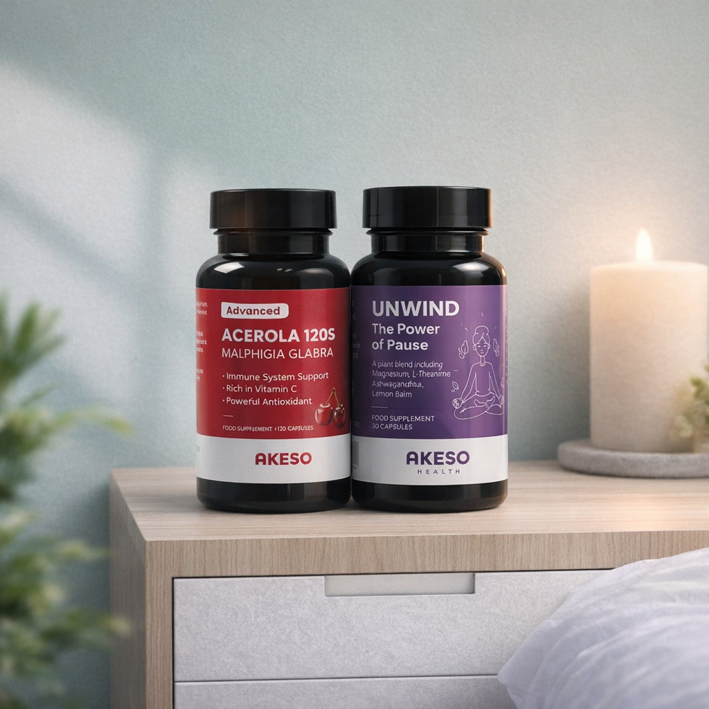 Akeso Health Wellness Bundle: Acerola Vitamin C + Unwind Relaxation Complex – 10% Off Duo Pack