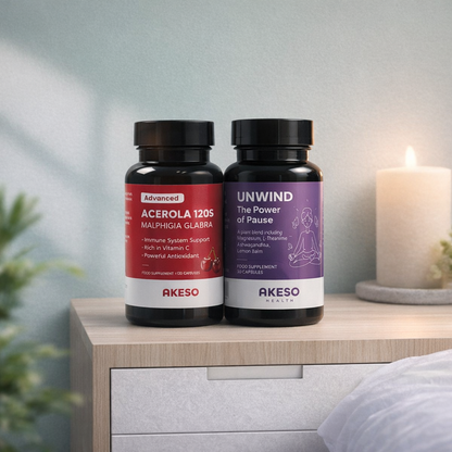 Akeso Health Wellness Bundle: Acerola Vitamin C + Unwind Relaxation Complex – 10% Off Duo Pack
