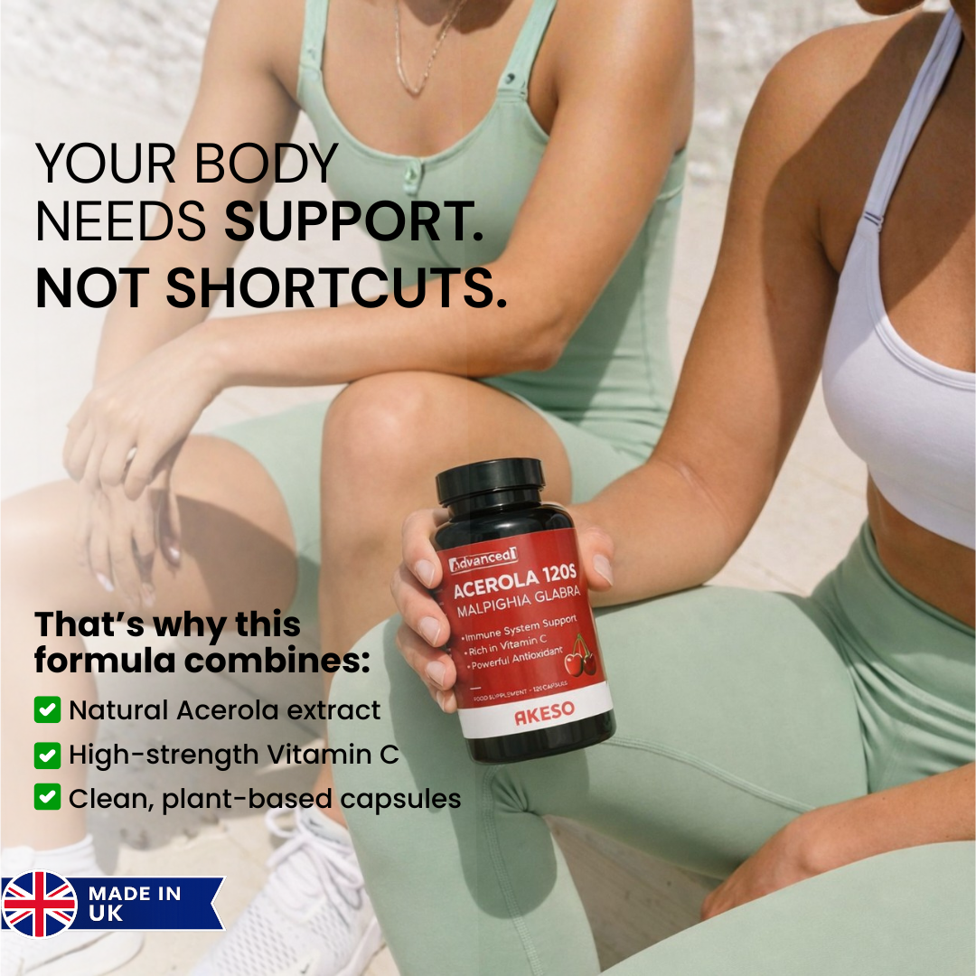 Advanced Acerola 120 Capsules – Natural Vitamin C Immune Support Supplement | AKESO