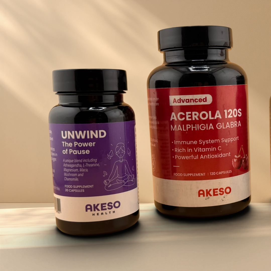 Akeso Health Wellness Bundle: Acerola Vitamin C + Unwind Relaxation Complex – 10% Off Duo Pack