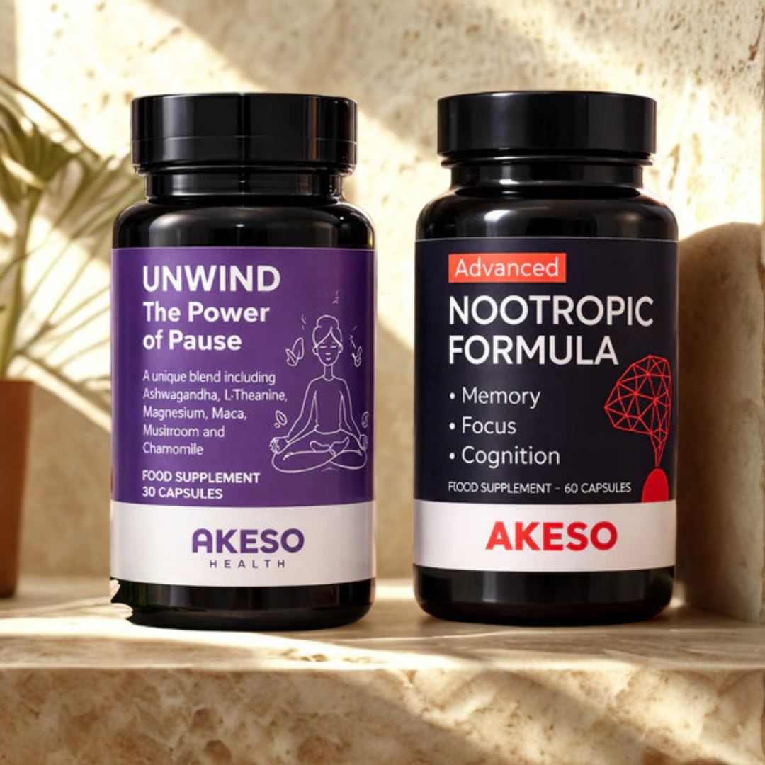 Akeso Health Cognitive & Calm Bundle: Advanced Nootropic + Unwind Relaxation Complex – 10% Off Duo Pack