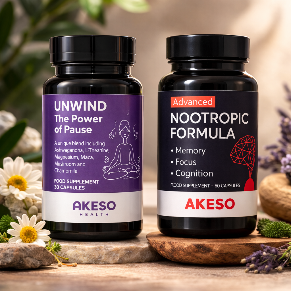 Akeso Health Cognitive & Calm Bundle: Advanced Nootropic + Unwind Relaxation Complex – 10% Off Duo Pack