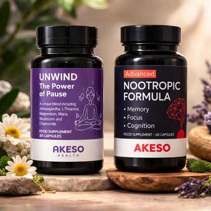Akeso Health Cognitive & Calm Bundle: Advanced Nootropic + Unwind Relaxation Complex – 10% Off Duo Pack