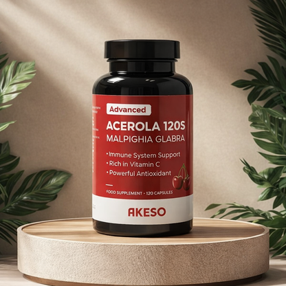 Advanced Acerola 120 Capsules – Natural Vitamin C Immune Support Supplement | AKESO