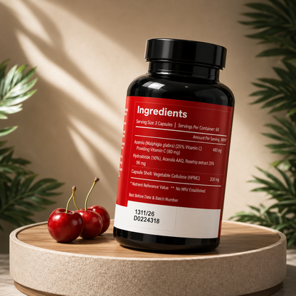 Advanced Acerola 120 Capsules – Natural Vitamin C Immune Support Supplement | AKESO