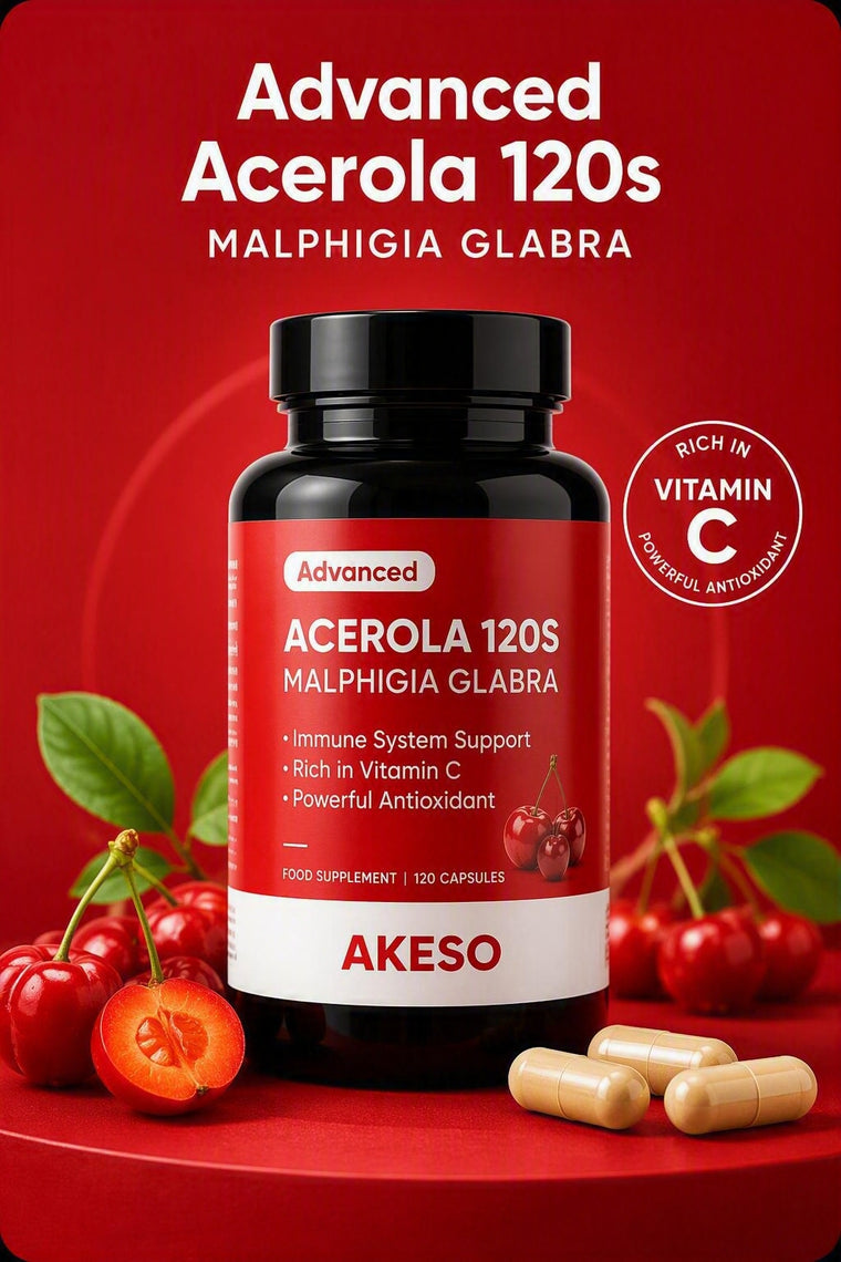 Advanced Acerola 120 Capsules – Natural Vitamin C Immune Support Supplement | AKESO