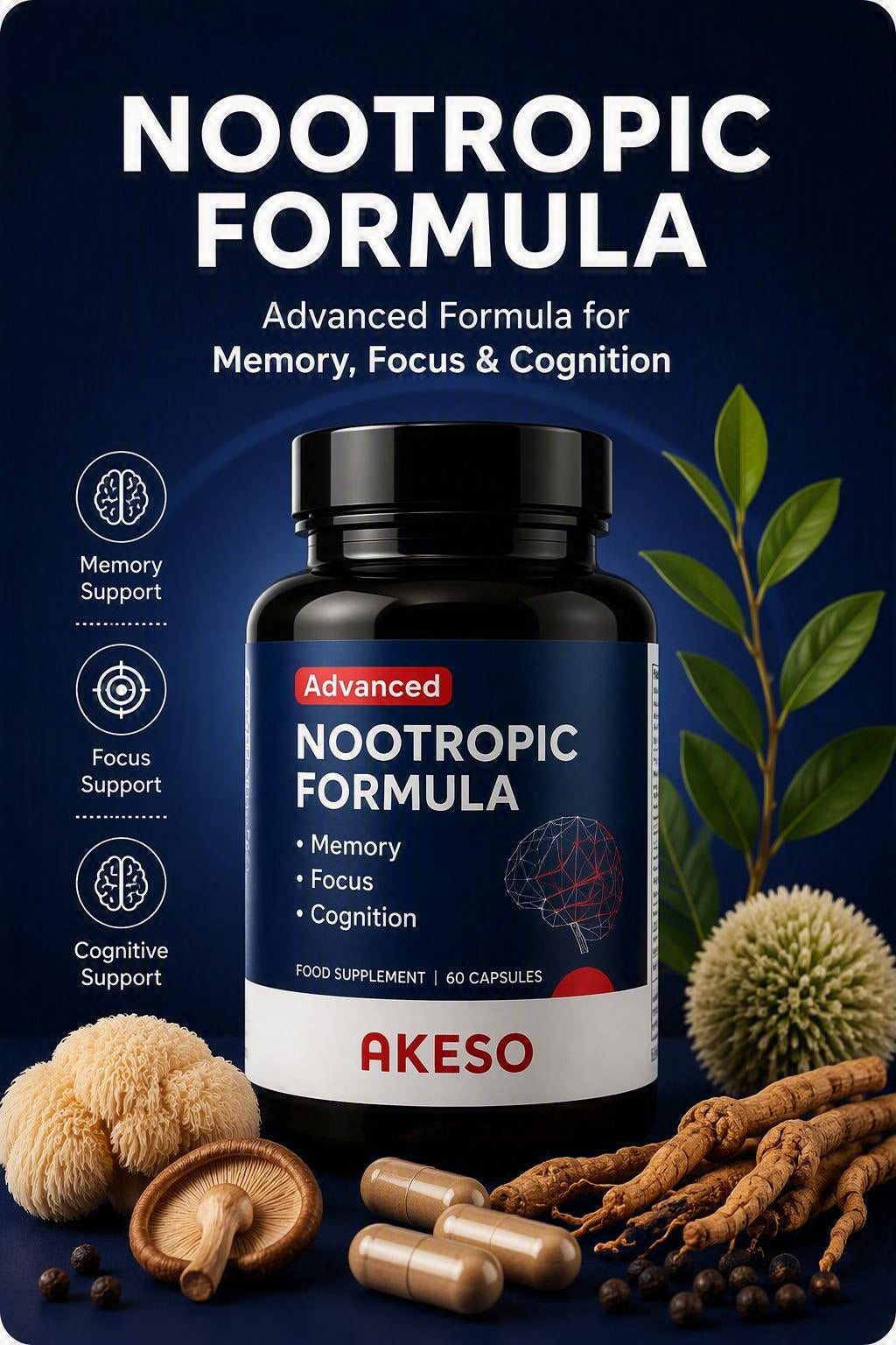 Nootropic Focus & Vitamin C Immune Support Bundle | AKESO