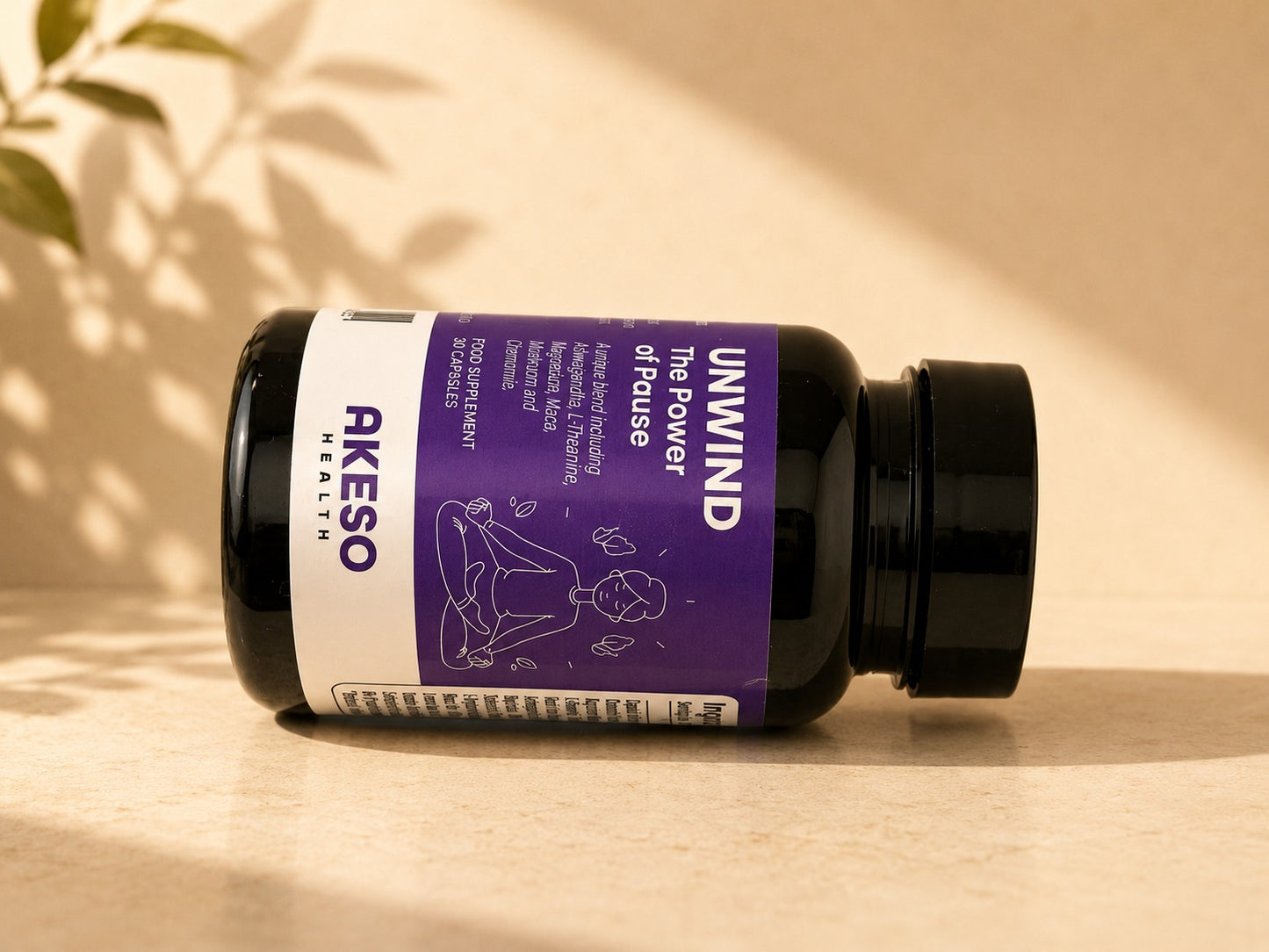UNWIND Stress Support Supplement 30 Capsules – Ashwagandha, L-Theanine & Magnesium Relaxation Formula | AKESO Health