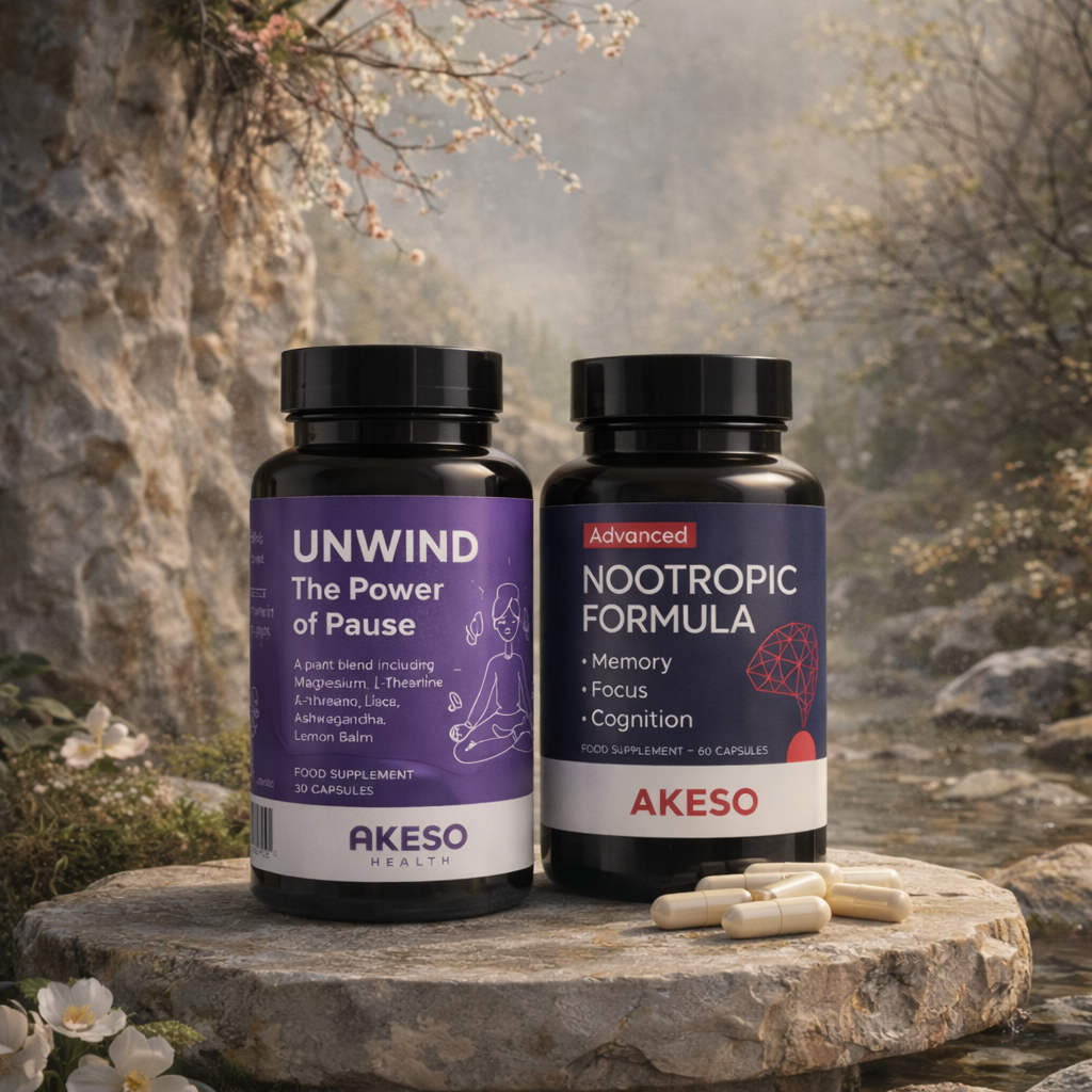 Akeso Health Cognitive & Calm Bundle: Advanced Nootropic + Unwind Relaxation Complex – 10% Off Duo Pack