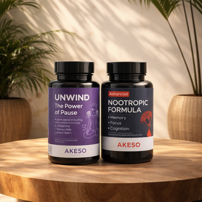 Akeso Health Cognitive & Calm Bundle: Advanced Nootropic + Unwind Relaxation Complex – 10% Off Duo Pack