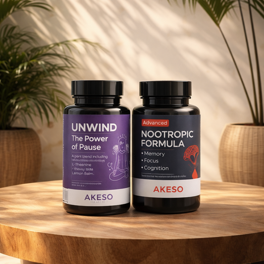 Akeso Health Cognitive & Calm Bundle: Advanced Nootropic + Unwind Relaxation Complex – 10% Off Duo Pack
